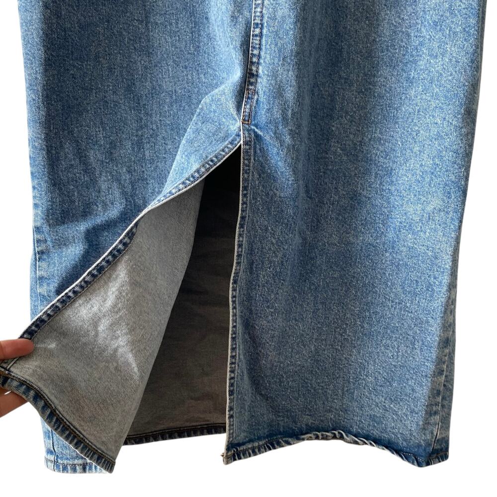 NEW UNIVERSAL THREAD Halter Denim Slit Hem Midi Jean Dress Size 0 Blue Y2K - Picture 4 of 7